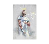 JGACBHE Karim Benzema, poster su tela, decorazione artistica da parete per soggiorno, camera da letto, 30 x 45 cm