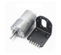 JGB37-3530 12 V 24 V DC Gear Motor 37 mm All Metal Gearbox, 7 - 600 RPM High Torque Geared Motor with Eccentric Output Shaft for DIY Robot Home Automation (Motore x Bracket, 107 rpm, 12 V)