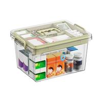 JGCJGG Scatola per Medicinali Contenitore per Medicinali Grande Porta Medicine da Casa 2 Strati Organizzatore Medicinali Armadietto dei Medicinali in Plastica per Conservazione Medicinali, Bianco