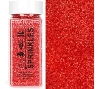 JGFWAT Granelli di zucchero 100g, decorazioni per torte, guarnizioni per gelato e decorazioni per biscotti, accessori per matrimoni, compleanni, feste di Halloween e Natale (Rosso)