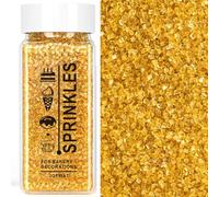 JGFWAT Granelli di zucchero 100g, decorazioni per torte, guarnizioni per gelato e decorazioni per biscotti, accessori per matrimoni, compleanni, feste di Halloween e Natale (Oro)