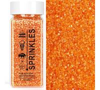 JGFWAT Granelli di zucchero 100g, decorazioni per torte, guarnizioni per gelato e decorazioni per biscotti, accessori per matrimoni, compleanni, feste di Halloween e Natale (Arancione)