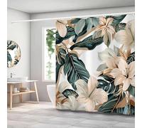 JGGXHM 1 pz tenda da doccia in poliestere con motivo a foglia di banana, tessuto impermeabile, tenda divisoria ispessita, tenda da bagno 240x195cm/WxH