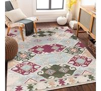 JGGXHM Tappeti antiscivolo lavabili in stile bohémien con frange e design etnico geometrico per l'arredamento della casa in stile boho chic (60x110 cm)