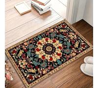 JGGXHM Tappeti decorativi per la casa, tappeto floreale vivace per soggiorno, zerbino antiscivolo per ingresso, lavabile, tappeti da cucina, tappetino resistente per pavimento (40x90 cm)