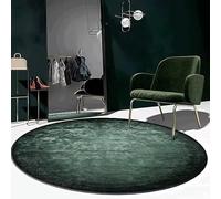JGGXHM Tappeti moderni e minimalisti per soggiorno, a pelo corto, leggeri, di lusso, per camera da letto, tappeto verde, tappeto rotondo per la casa (90 cm)