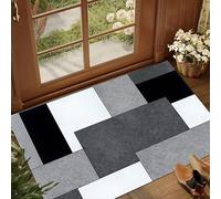 JGGXHM Tappeto a quadri bianchi e neri, morbido, ideale per la camera da letto, come tappeto per sedia, per il soggiorno, come tappetino da gioco o per la decorazione della casa (50x70 cm)