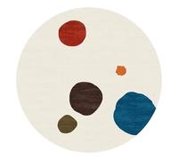 JGGXHM Tappeto da studio con motivo geometrico, moderno, di lusso, a pelo corto, per camera da letto, morbido, decorazione per soggiorno, tappeto rotondo (100 cm)