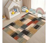 JGGXHM Tappeto moderno a righe patchwork, con motivi geometrici e blocchi decorativi, morbido e lavabile, ideale per soggiorno, camera da letto e arredamento casa (70x130 cm)
