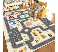 JGGXHM Tappeto per bambini, per asilo nido, prima infanzia, educazione, cameretta dei bambini, pista per il traffico, parcheggio, casetta da gioco per bambini (50x80 cm)