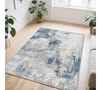 JGGXHM Tappeto per soggiorno in stile astratto, lavabile, moderno, antiscivolo, per salotto, decorazione, camera da letto, blu, tavolini da caffè, semplice 40x90cm
