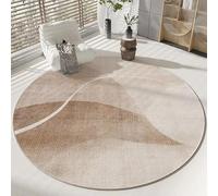 JGGXHM Tappeto rotondo in stile Wabi-sabi, a pelo basso, per sedia da computer, antiscivolo, semplice, per soggiorno, morbido tappeto decorativo per camera da letto (90 cm)