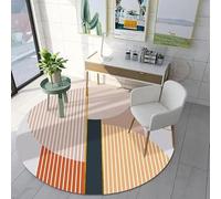 JGGXHM Tappeto rotondo moderno astratto geometrico a pelo corto in stile cerchio antiscivolo per soggiorno, divano, tavolino da caffè (40 cm)