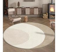 JGGXHM Tappeto rotondo semplice per camera da letto, a pelo corto, antiscivolo, decorazione per la stanza, tappeto lavabile estetico, tappetino per tavolini da caffè (90 cm)