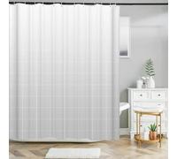 JGGXHM Tende da doccia con motivo geometrico a strisce grigie Tenda da bagno Frabic Decorazione per tende da bagno in poliestere impermeabile con ganci 76x200cm/WxH tende doccia