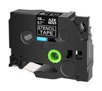 JGHFReW Nastro stencil da 18 mm da 24 mm 36 mm Compatibile con Ste141 Ste161 Black on Clear Label Works con PT-P900W E500 D600 Etichetta(18mm)