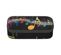 JGHHOUN Astuccio colorato con note musicali stampa per adolescenti grande astuccio per studenti scuola viaggio forniture essenziali per ufficio