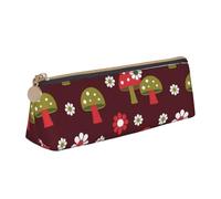 JGHHOUN Astuccio in pelle con stampa artistica con funghi luminosi, con cerniera, per studenti e adolescenti