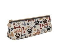 JGHHOUN Astuccio in pelle con stampa di ossa e zampe, con cerniera, per studenti e adolescenti