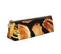 JGHHOUN Astuccio in pelle con stampa di panini al formaggio, con cerniera, per studenti e adolescenti