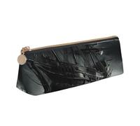 JGHHOUN Astuccio in pelle con stampa di una nave pirata nel mare, con cerniera, per studenti e adolescenti