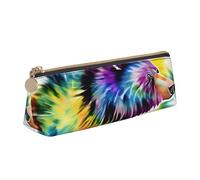 JGHHOUN Astuccio in pelle con stampa tie dye con orso che balla e con cerniera, per studenti e adolescenti