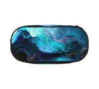 JGHHOUN Astuccio per matite con stampa universo spaziale con grafica 3D astuccio spazioso con cerniera strumento per il trucco ad alta capacità forniture per ufficio, Nero, En storlek, Organizer per