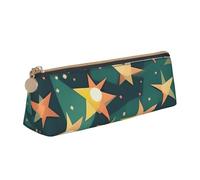 JGHHOUN Atomic Stars - Astuccio in pelle con stampa retrò con stampa a stelle e cerniera, per studenti e adolescenti