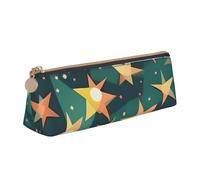 JGHHOUN Atomic Stars - Astuccio in pelle con stampa retrò con stampa a stelle e cerniera, per studenti e adolescenti