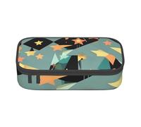 JGHHOUN Atomic Stars Retro Pattern Print Teenagers Large Storage Pencil Case Studenti Scuola Viaggi Cancelleria Essenziale