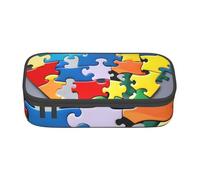 JGHHOUN Autismo Awareness Puzzle Pezzi Cuore Stampa Adolescenti Grande Astuccio di Stoccaggio Studenti Scuola Viaggi Cancelleria Essenziale