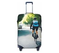 JGHHOUN Auto e Bicicletta Stampa Universale Elasticizzato Valigie Copertura Bagagli Accessori Da Viaggio Quotidiano, Nero , XL, Bagaglio a mano