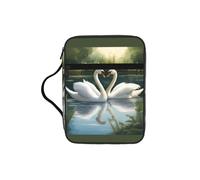 JGHHOUN Bellissimo cigni bianchi sul lago stampa versatile Bibbia Storage Bag Scritture Organizer Christian Gift Church Accessory
