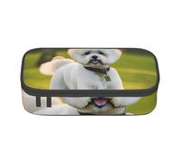 JGHHOUN Bichon Frise Cane sull'erba Stampa Adolescenti Grande Astuccio per Studenti Scuola Viaggio Forniture per Ufficio Importanti