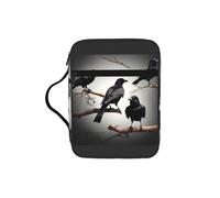 JGHHOUN Black Crow Birds On A Branch Print Versatile Bibbia Storage Bag Scripture Organizer Christian Gift Church Accessory