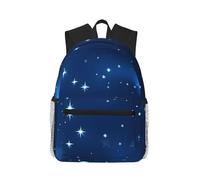 JGHHOUN Blu Shining Stars Pattern Print Leggero Casual Comfort Zaino Unisex Resistente all'acqua Quotidiano Viaggio Pendolarismo