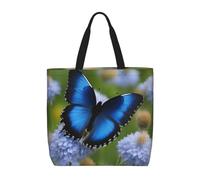 JGHHOUN Blue Butterfly Print - Borsa organizer da donna e uomo, extra large, leggera, casual, ecologica