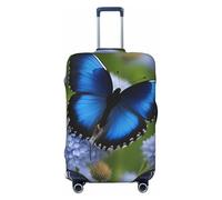 JGHHOUN Blue Butterfly Print - Copertura universale elastica per valigia, accessorio da viaggio quotidiano, Nero , L, Bagaglio a mano