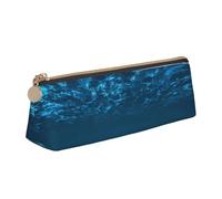 JGHHOUN Blue Ocean Sea Print - Astuccio in pelle con cerniera, per studenti e adolescenti