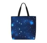 JGHHOUN Blue Shining Stars Pattern Print Donne Uomini Extra Large Organizer Bag Borsa a Spalla Tote Leggero Casual Ecologico