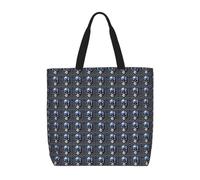 JGHHOUN Blue Stripe Stars Skull Print Donne Uomini Extra Large Organizer Bag Borsa a Spalla Tote Leggero Casual Ecologico
