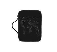 JGHHOUN Borsa portaoggetti con mappa del mondo nera, versatile, ideale come regalo cristiano, accessorio per chiesa