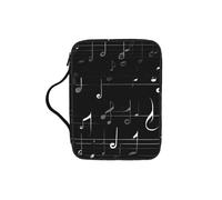 JGHHOUN Borsa portaoggetti nera con stampa di note musicali versatili, per scritture, idea regalo cristiana, accessorio per chiesa