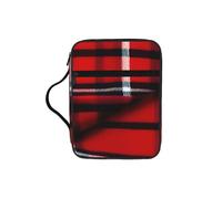 JGHHOUN Borsa portaoggetti per bibbia con stampa scozzese rossa e nera, versatile, accessorio per la chiesa