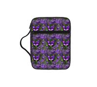 JGHHOUN Borsa portaoggetti versatile con stampa a farfalla viola, per bibbia, idea regalo cristiana, accessorio per chiesa