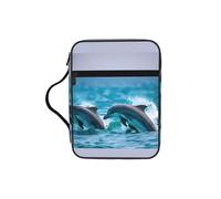 JGHHOUN Borsa portaoggetti versatile con stampa di delfini nel mare, accessorio per la chiesa