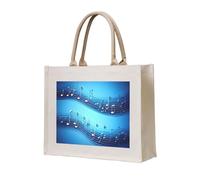 JGHHOUN Borsa tote blu cielo con stampa note musicali donna uomo borsa riutilizzabile shopping spiaggia viaggi tela leggera tutti i giorni