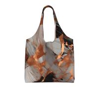 JGHHOUN Borsa tote in tela extra large con stampa a schizzi di rame con texture marmorizzata unisex leggera ecologica shopping uso quotidiano palestra