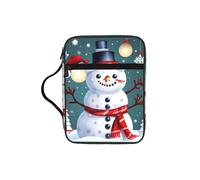 JGHHOUN Christmas Happy Snowmans Print Versatile Bibbia Storage Bag Scripture Organizer Christian Gift Church Accessory