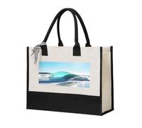 JGHHOUN Clear Sky Wave Beach Print Donne Grande Capacità Canvas Tote Bag Regalo Per Spiaggia Viaggi Compleanno Festa della Mamma